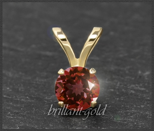 Anhänger 585 Gold Granat rot, 4,5,6,7mm